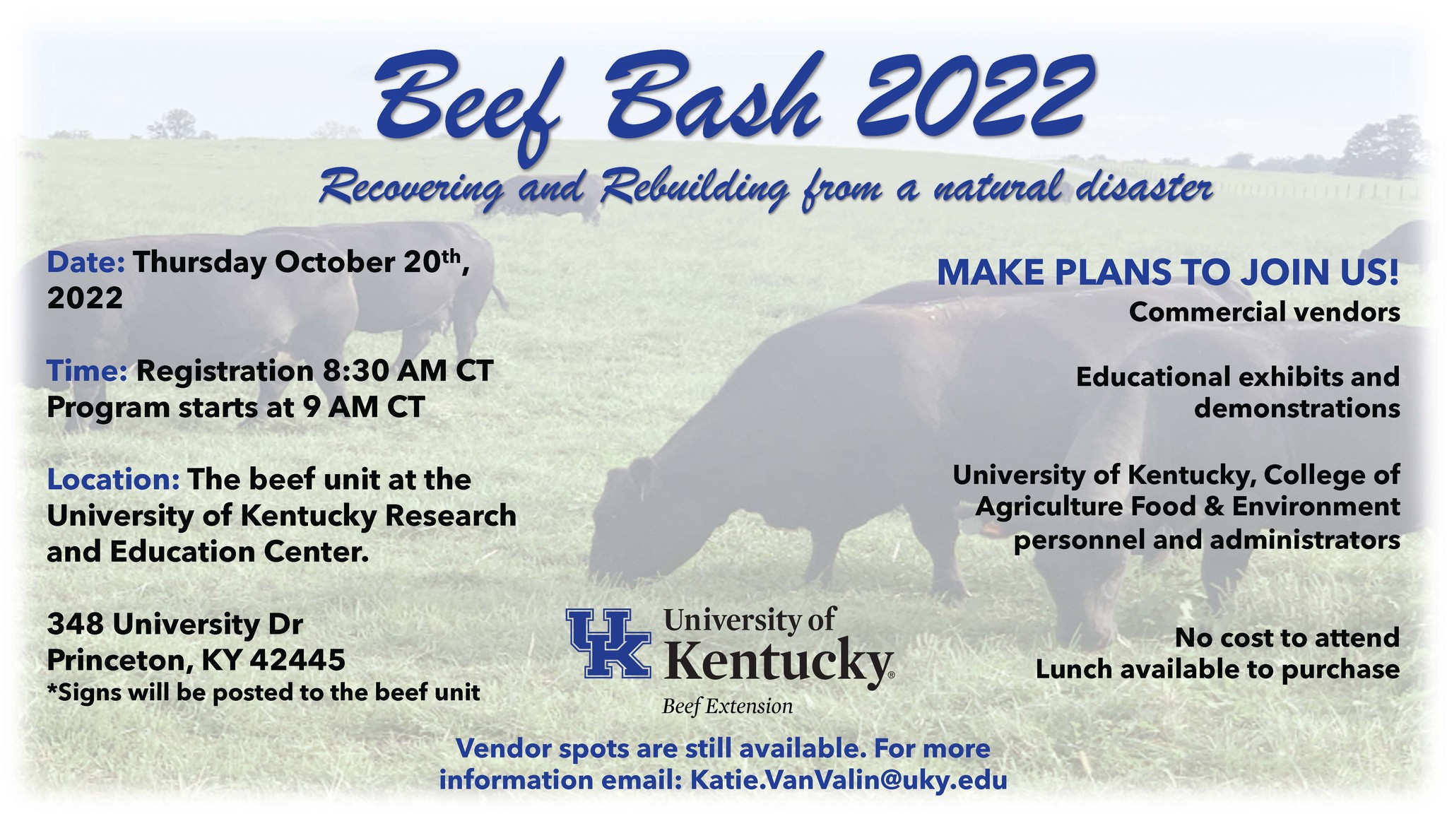 Beef Bash 2022 Flyer for event happening Thursday, October 20