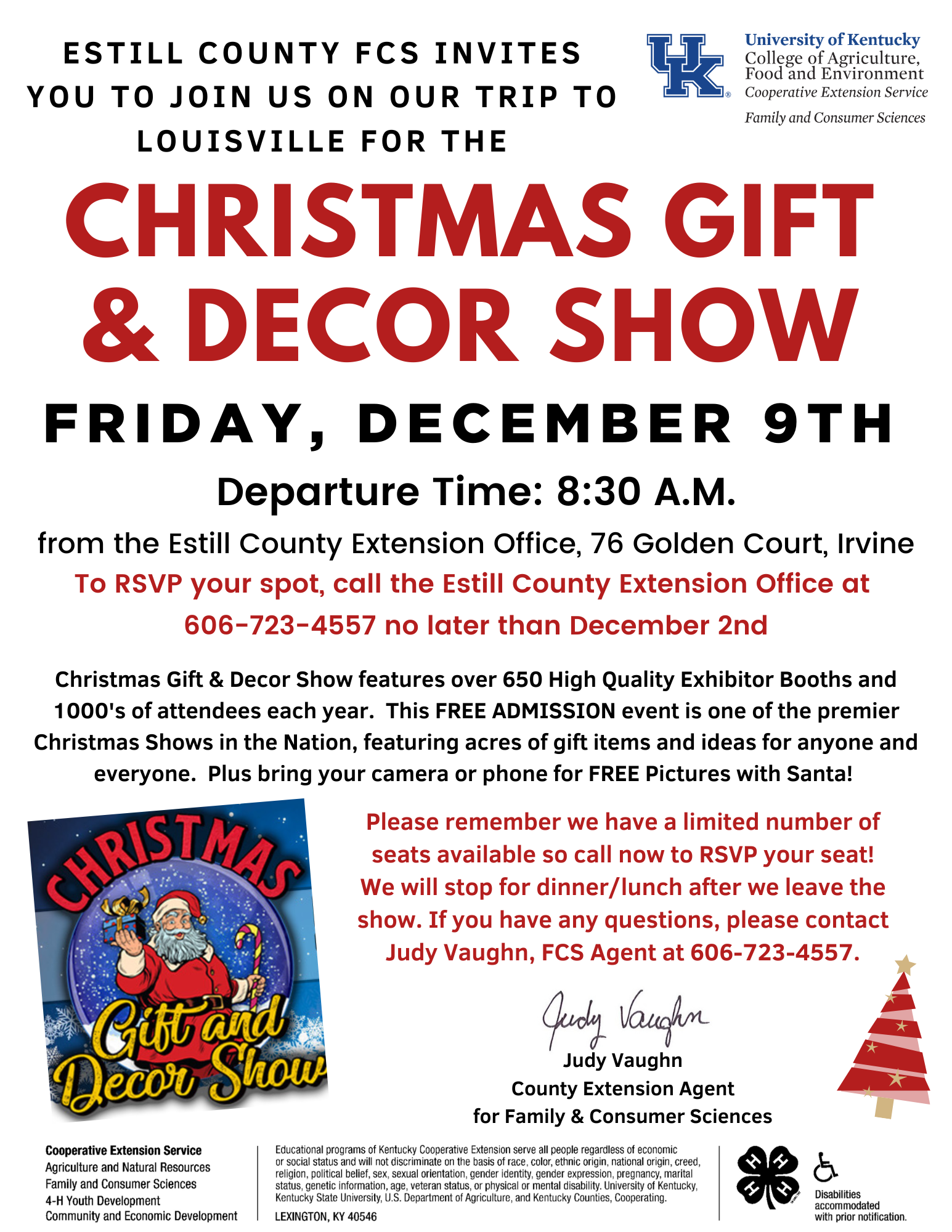Upcoming Christmas Gift & Décor Show Trip event flyer