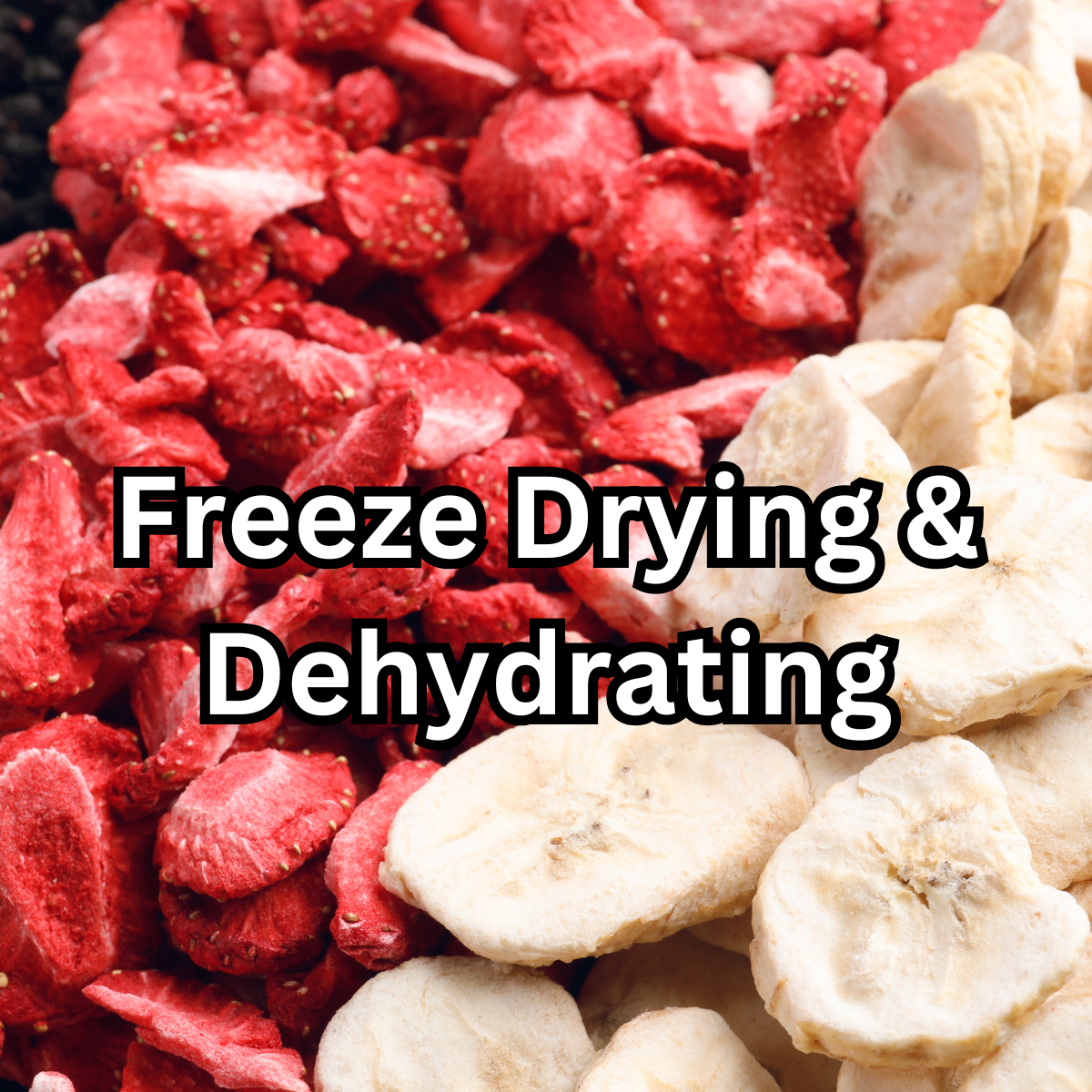 Freeze dried strawberries and bananas