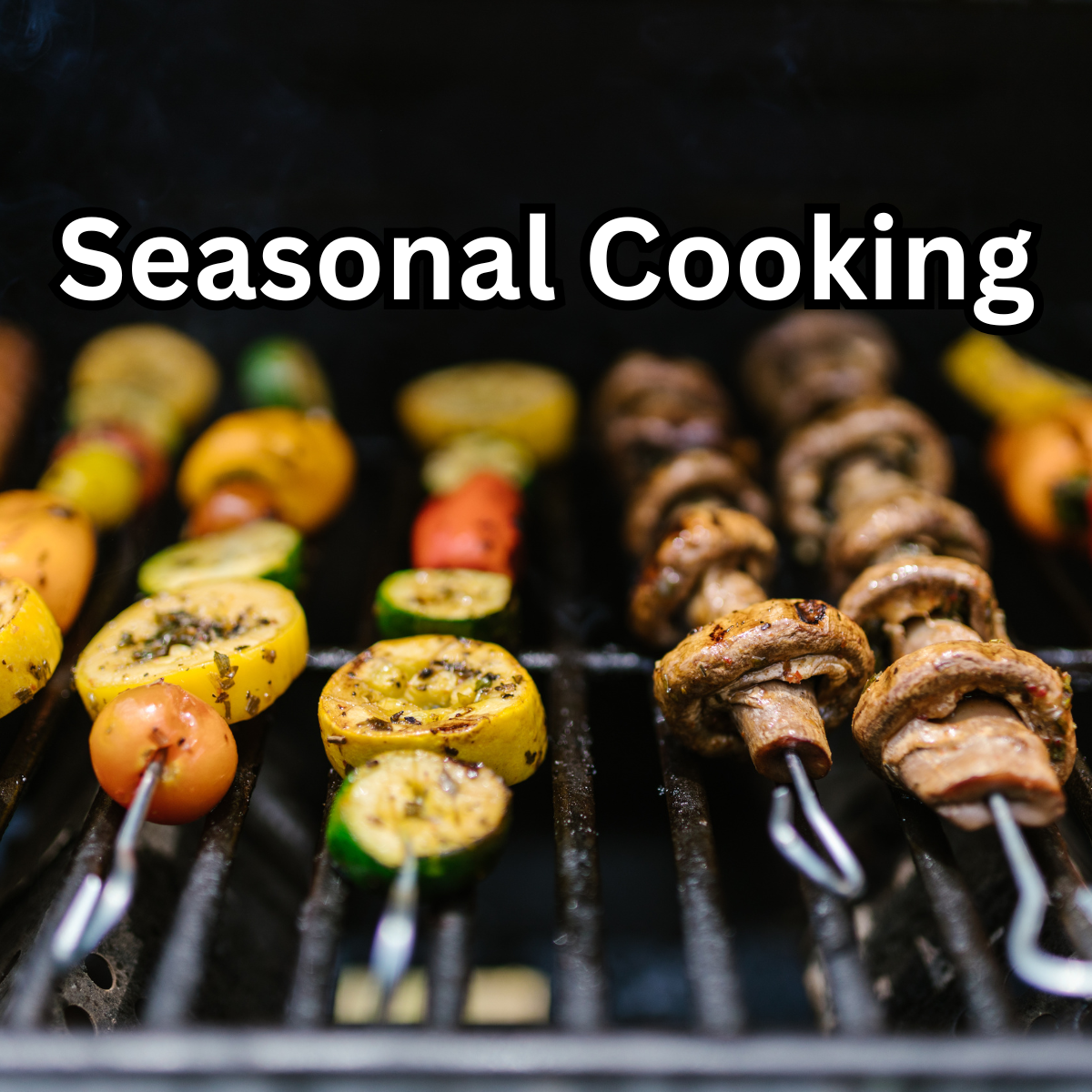 kabobs cooking on the grill
