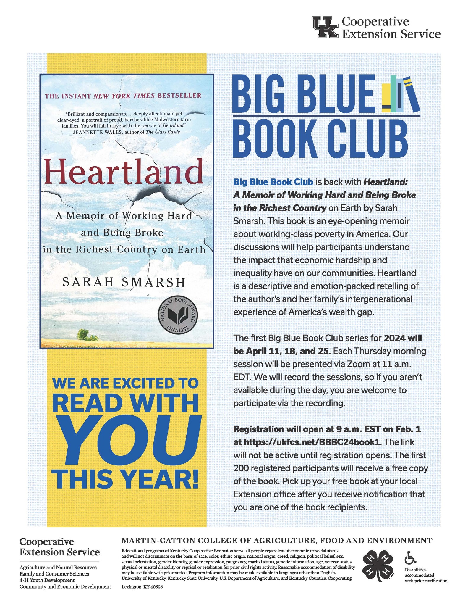 Big Blue Book Club Flyer