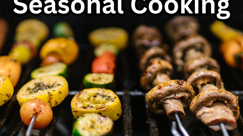 kabobs cooking on the grill